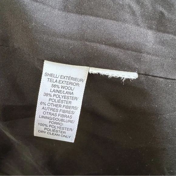 LOFT Black Wool Blend Funnel Neck Coat - Picture 6 of 8